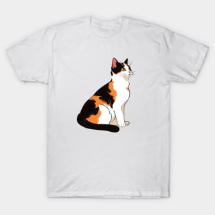 Calico Cat With Blue eye and yellow eye T-Shirt